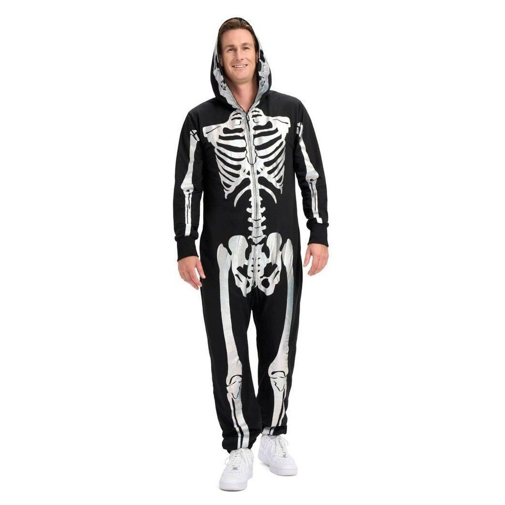 Tipsy Elves Shimmering Skeleton Costume Jumpsuit Unisex Large